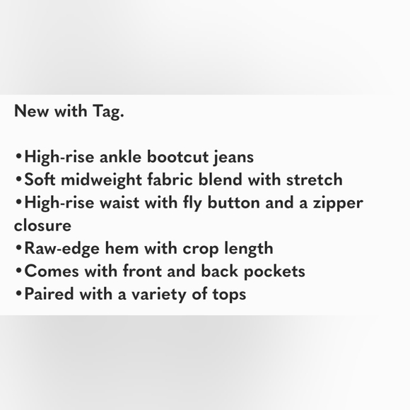 *High-Rise Ankle Bootcut Cropped Jeans - Universal Thread Size 18L - Picture 2 of 9